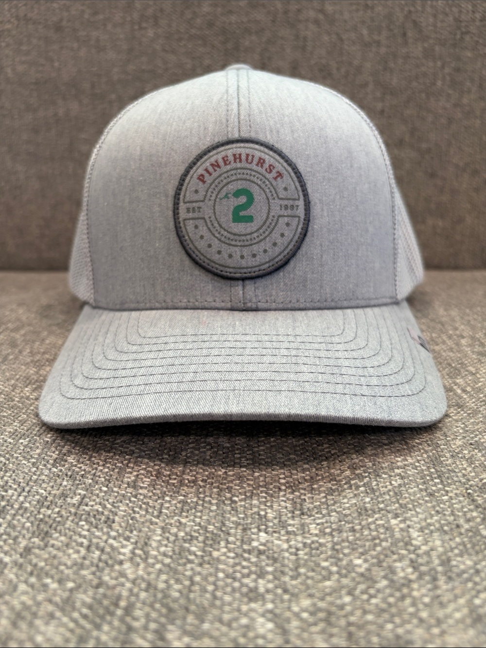 Travis Mathew Gray Pinehurst Patch Trucker Hat with Green Accent (NEW)